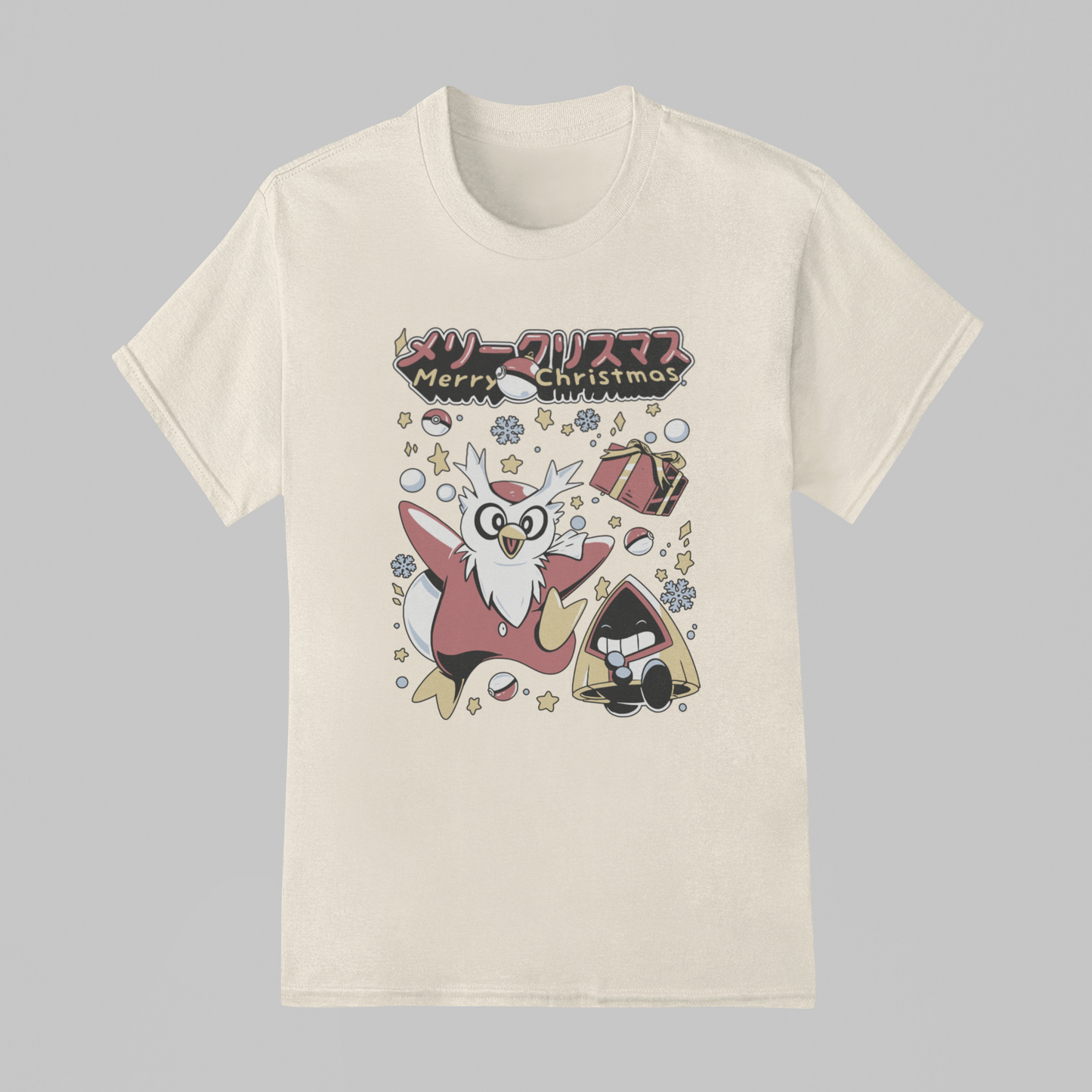 Camiseta Básica Unissex Pokemon Merry Christmas