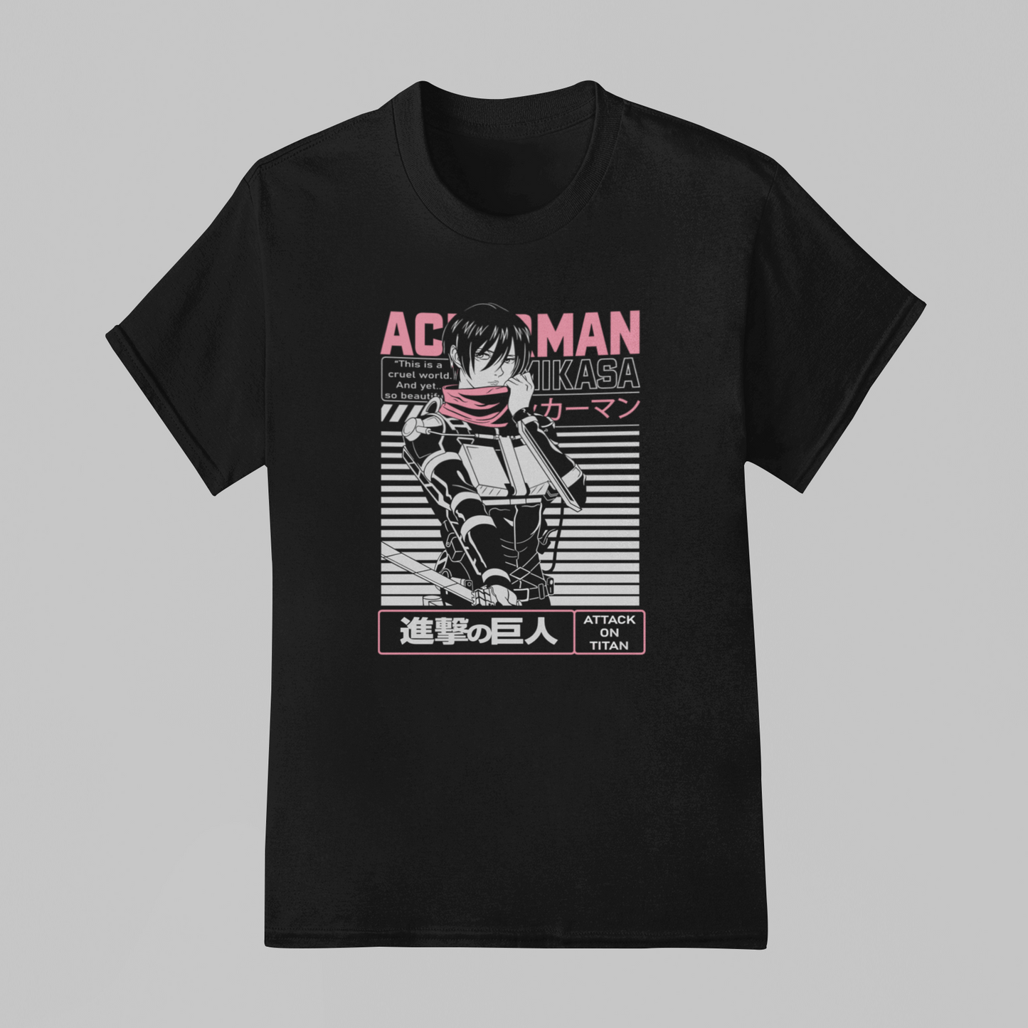 Camiseta Básica Unissex Attack On Titan Mikasa Ackerman