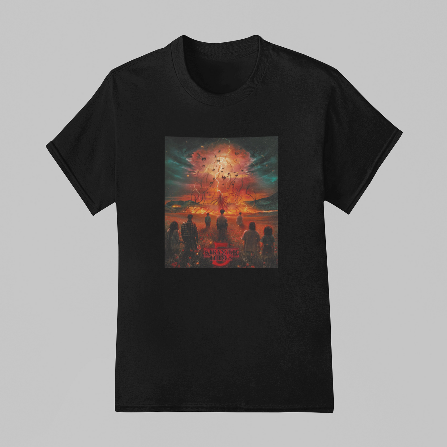 Camiseta Básica Unissex Stranger Things Poster Season 5