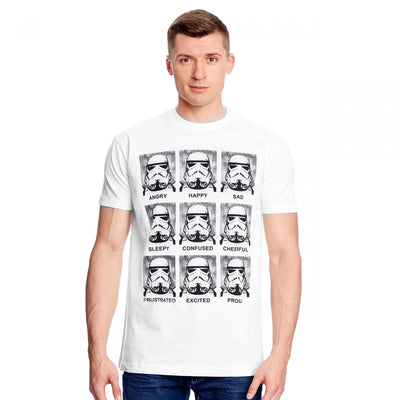 Camiseta Básica Unissex Star Wars Emotions Branco