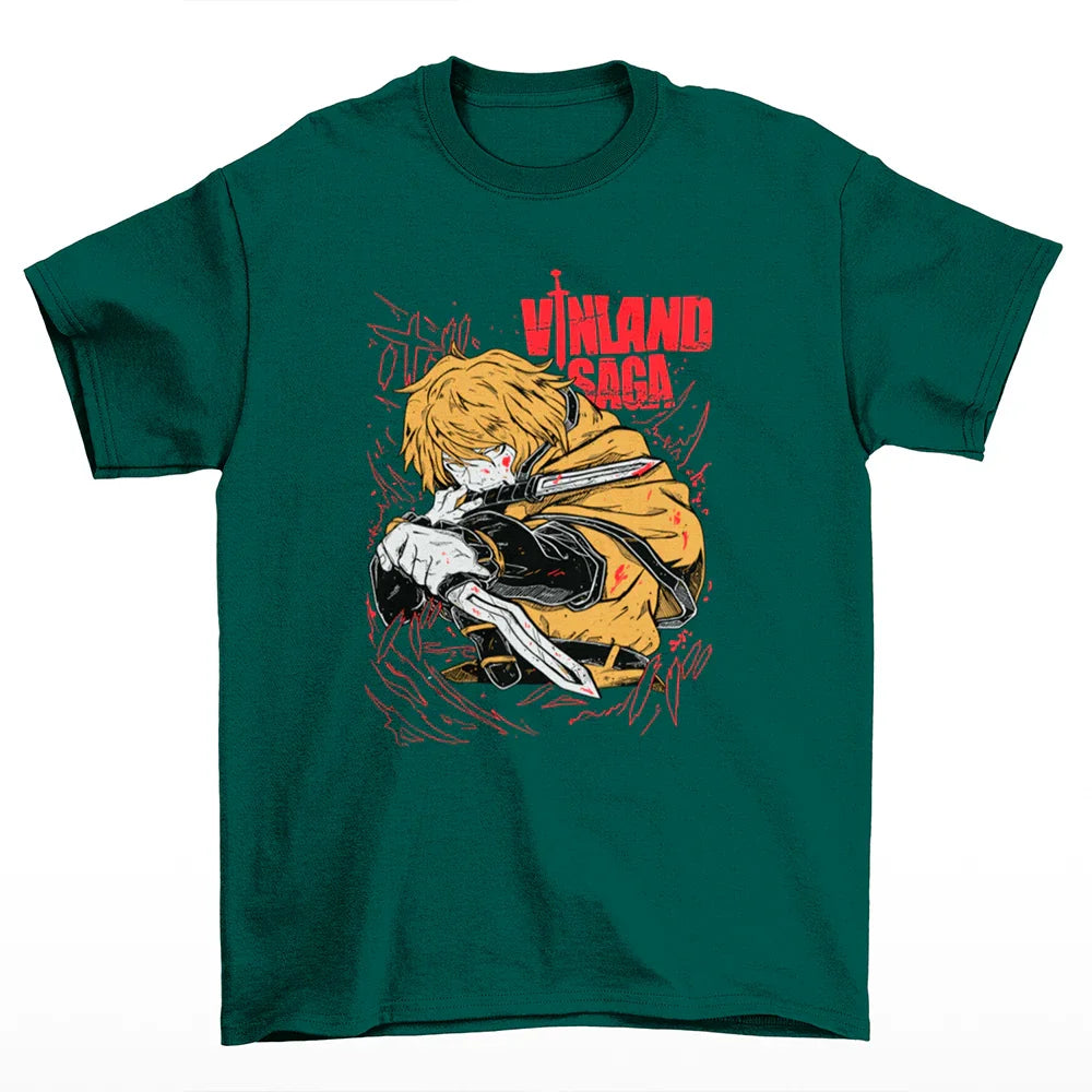 Camiseta Básica Unissex Vinland Saga THORFINN-verde