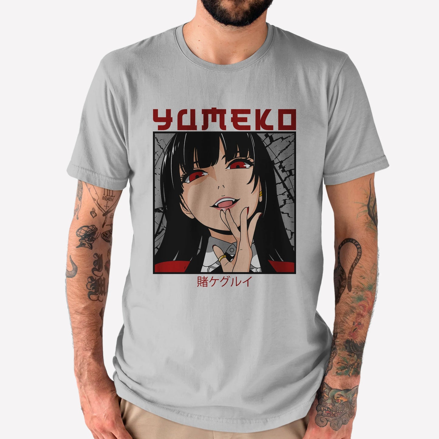 Camiseta Básica Yumeko Kakegurui Cinza