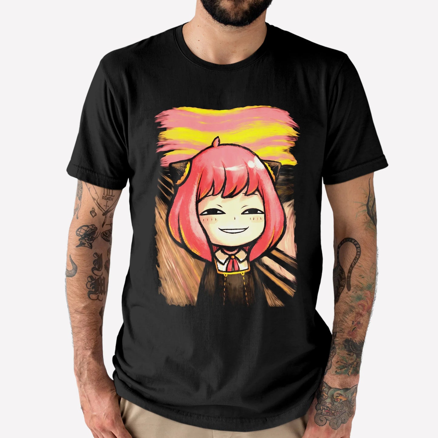 Camiseta Spy x Family Anya Pintura-preto