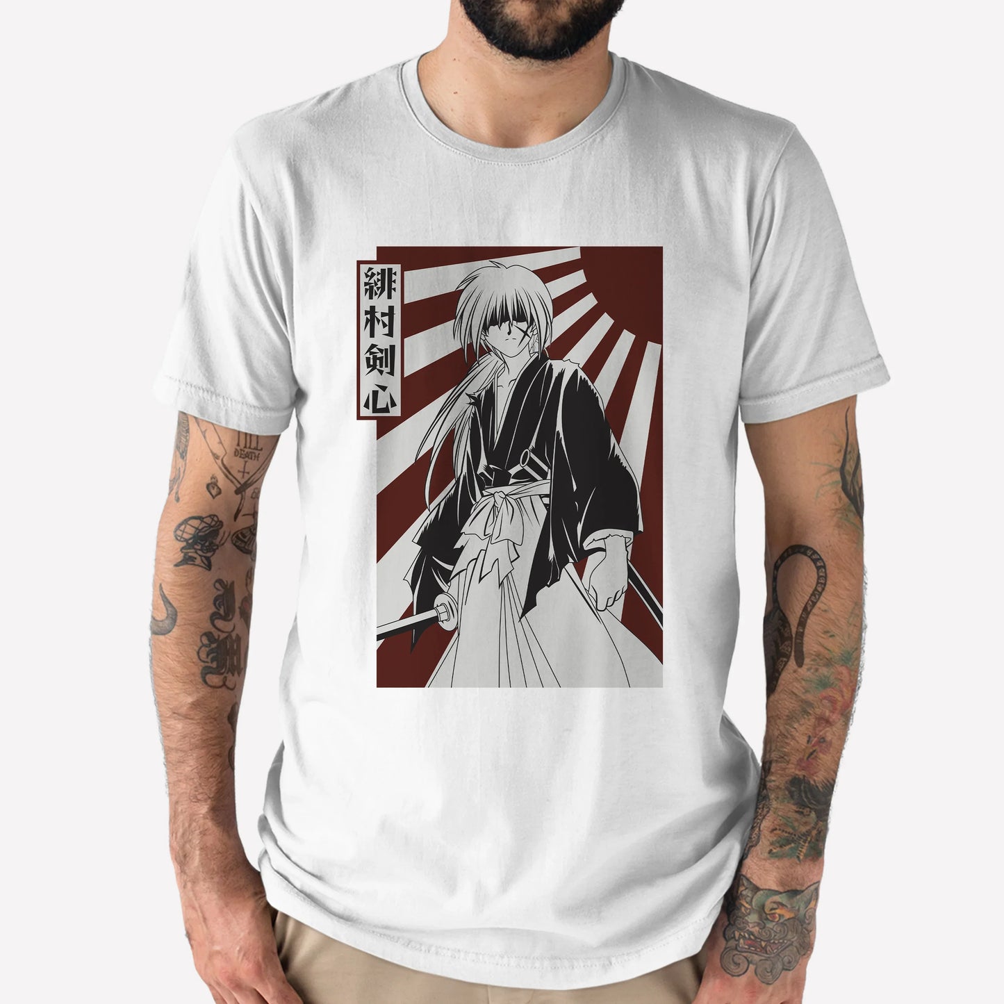 Camiseta Básica Kenshin Samurai X-branco