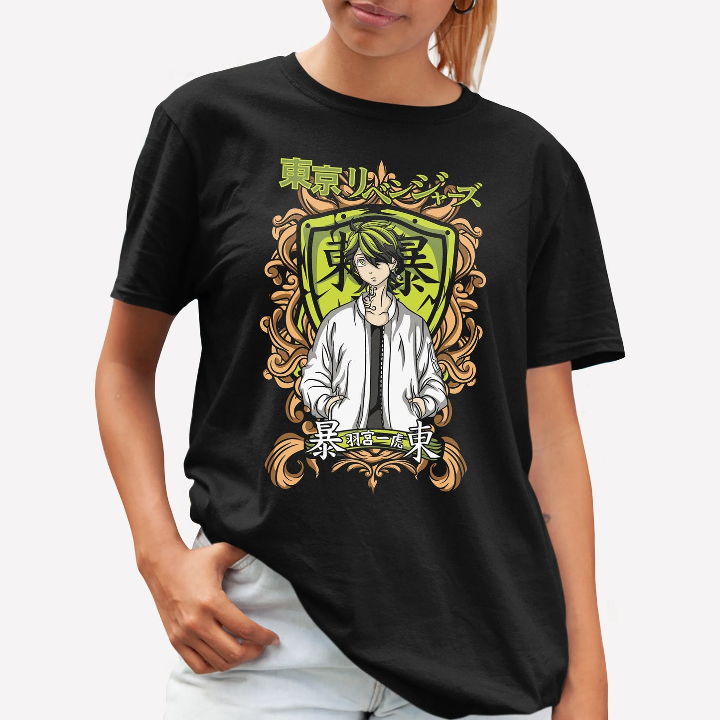 Camiseta Básica Kazutora Hanemiya Tokyo Revengers Preto