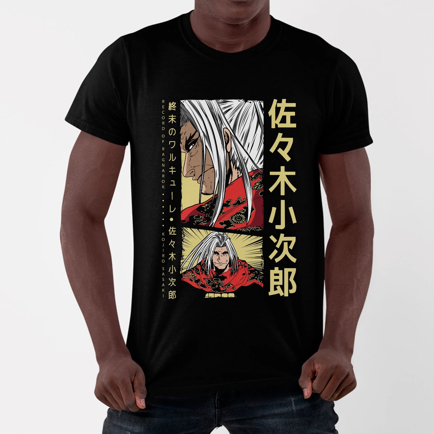 Camiseta Básica Sasaki Kojiro Record of Ragnarok-preto