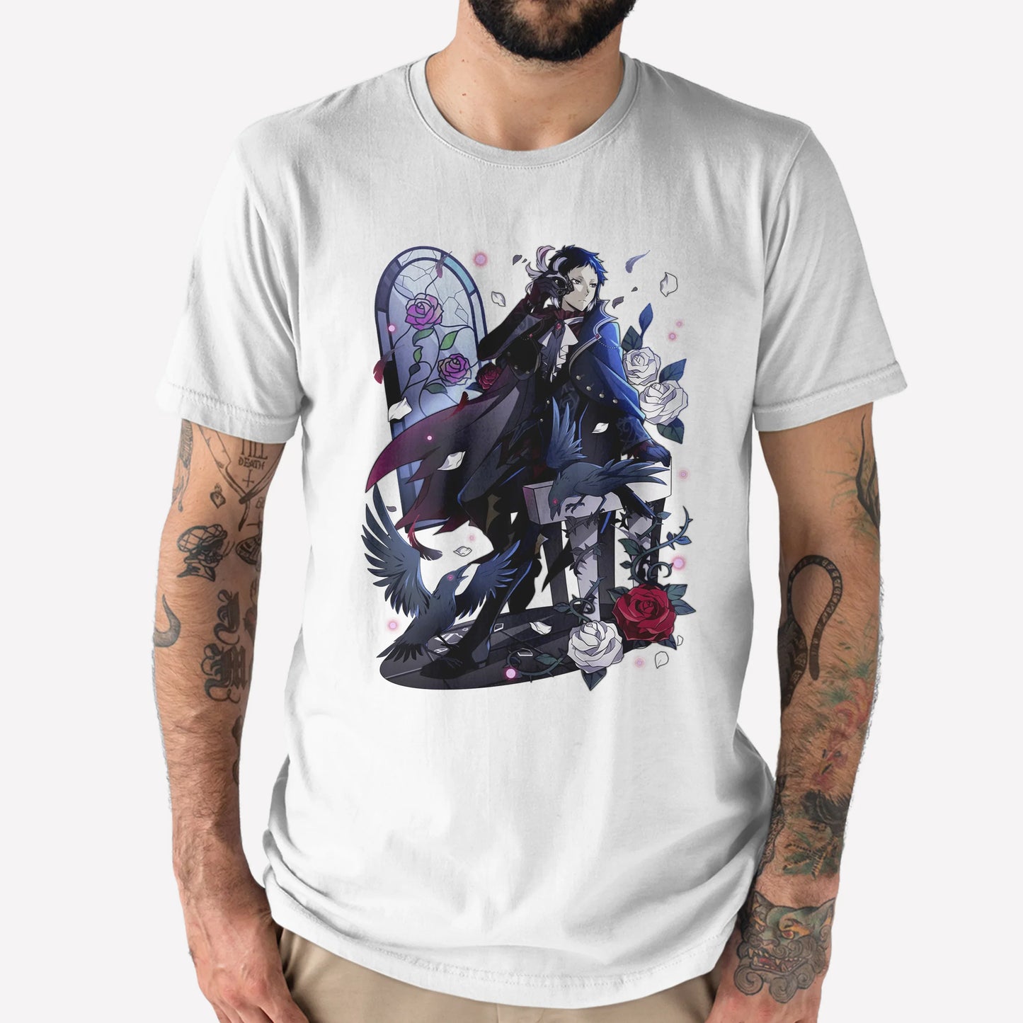 Camiseta Básica Akutagawa R. Bungou Stray Dogs-branco