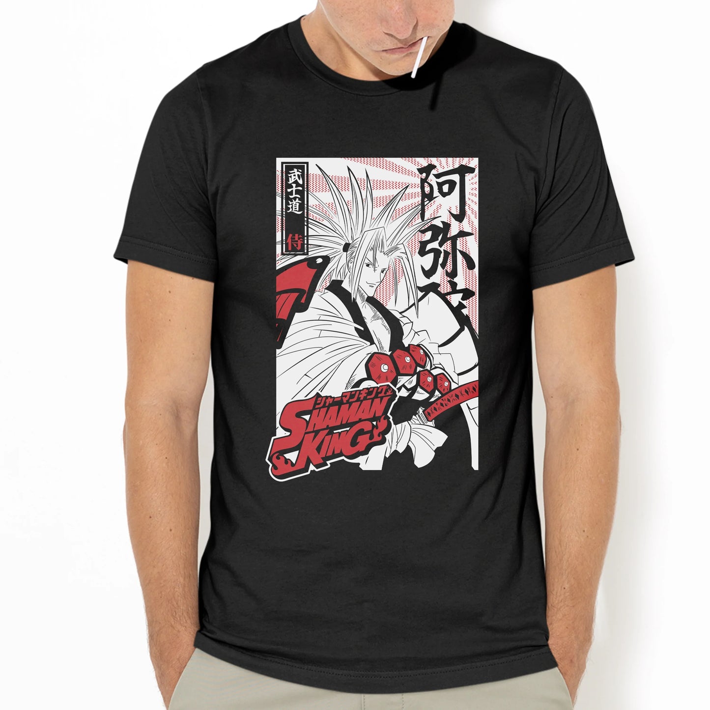 Camiseta Básica Amidamaru Shaman King-preto