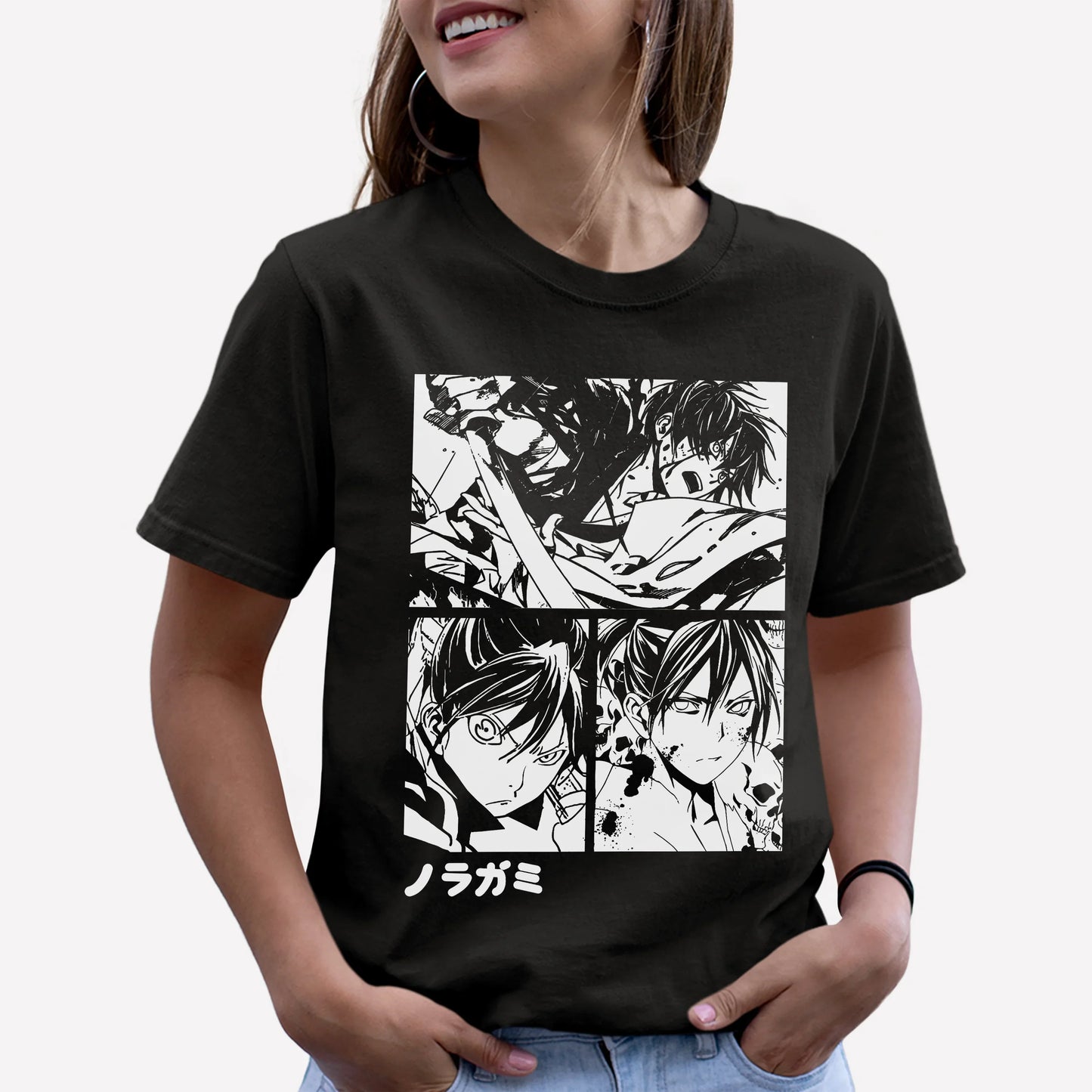 Camiseta Básica Noragami Yato Deus - preto