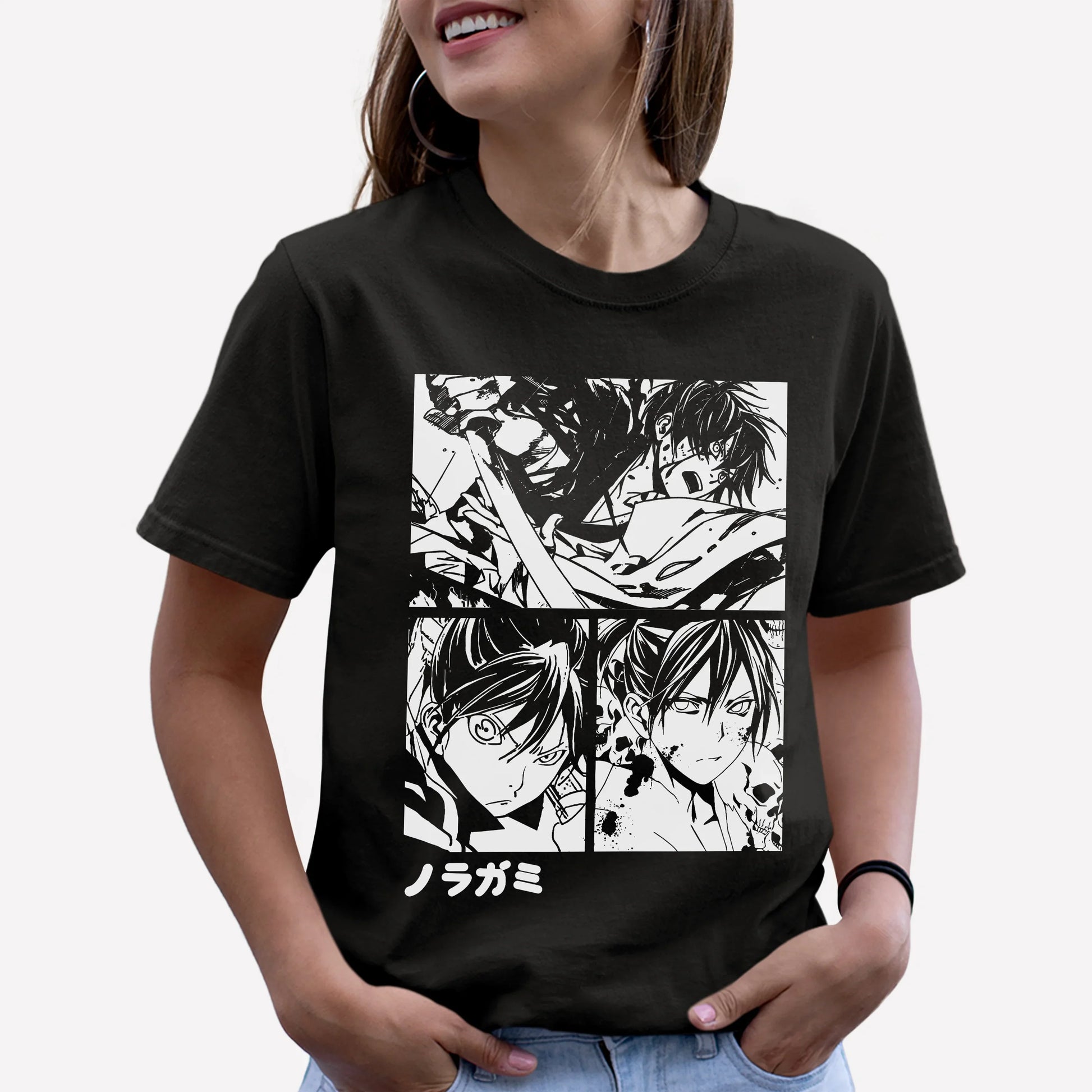 Camiseta Básica Noragami Yato Deus -  preto