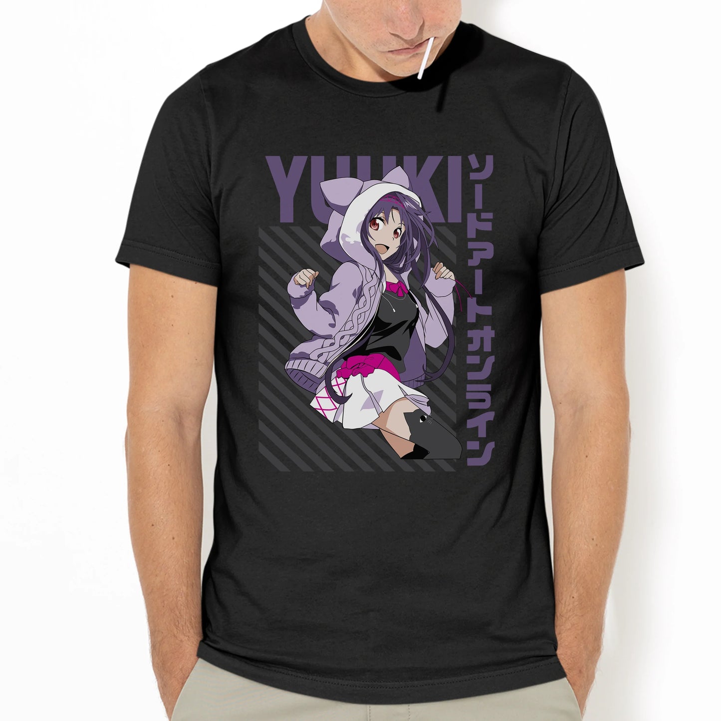 Camiseta Básica Yuuki Casual Sword Art Online preto