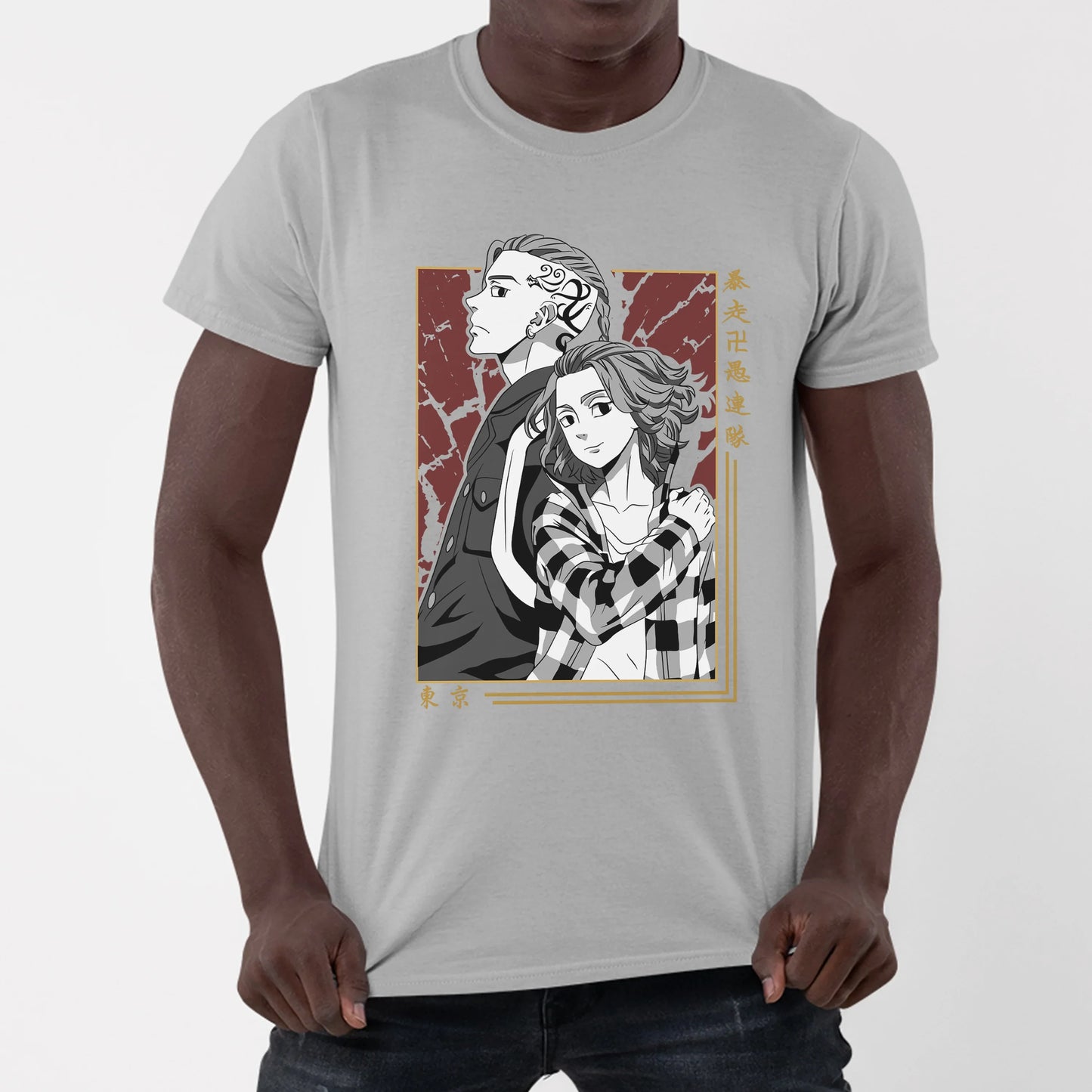 Camiseta Tokyo Revengers Mikey Draken Cinza
