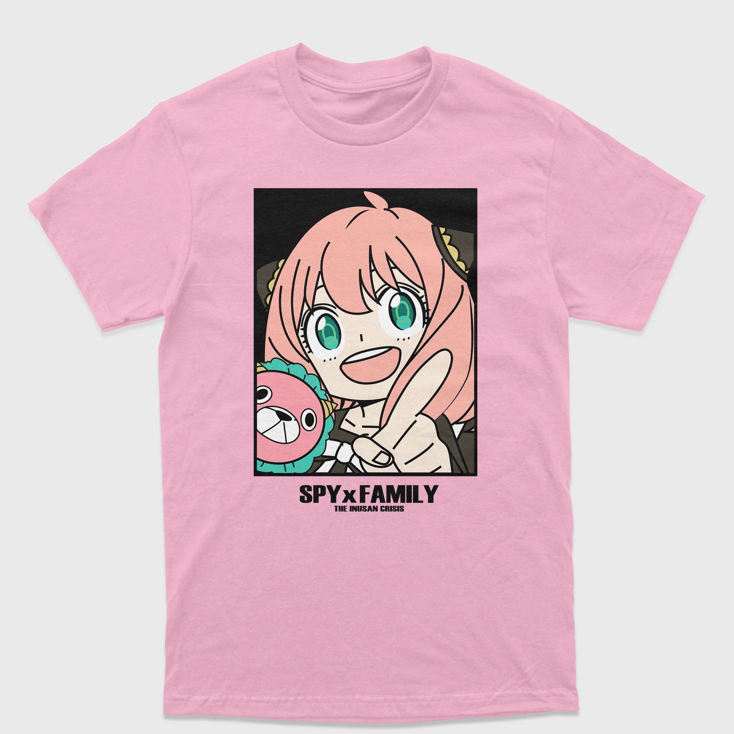 Camiseta Anime Spy x Family Ursinho Anya Pelucia-rosa bebe