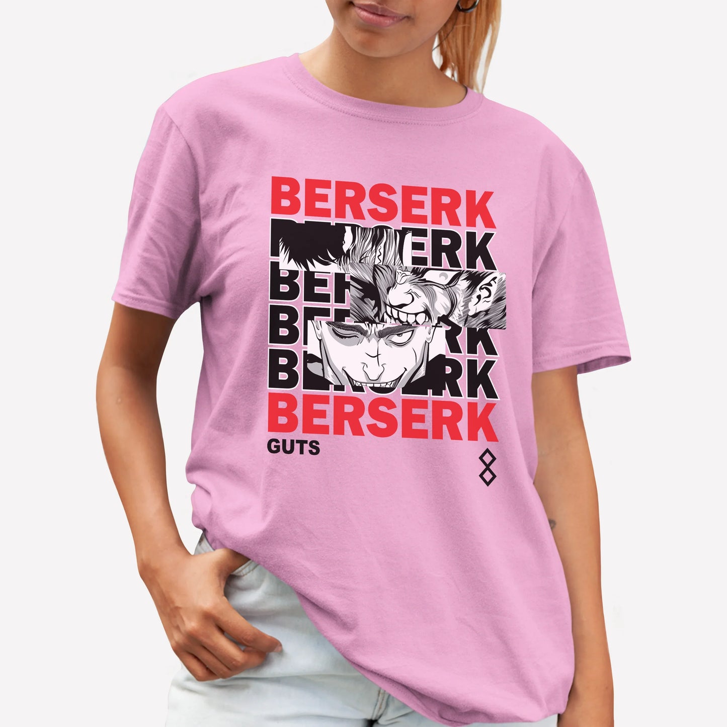 Camiseta Berserk Guts-rosa bebe