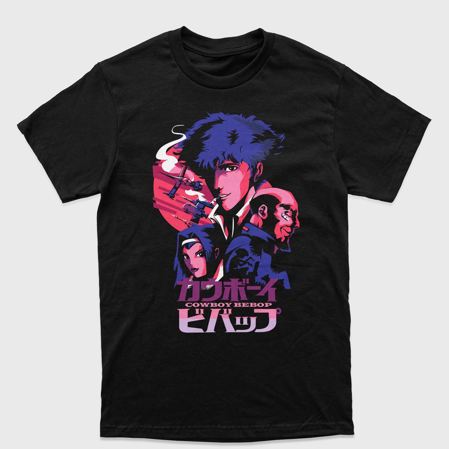 Camiseta Anime Cowboy Bebop Personagens-preto