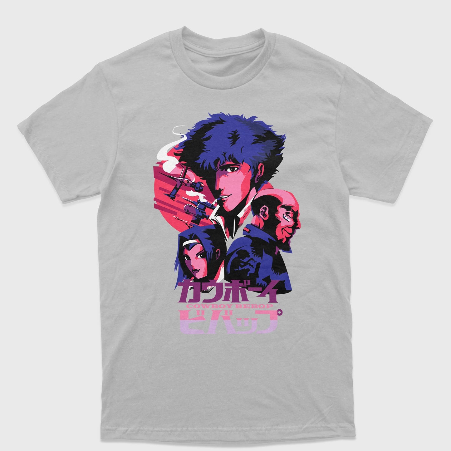 Camiseta Anime Cowboy Bebop Personagens-cinza