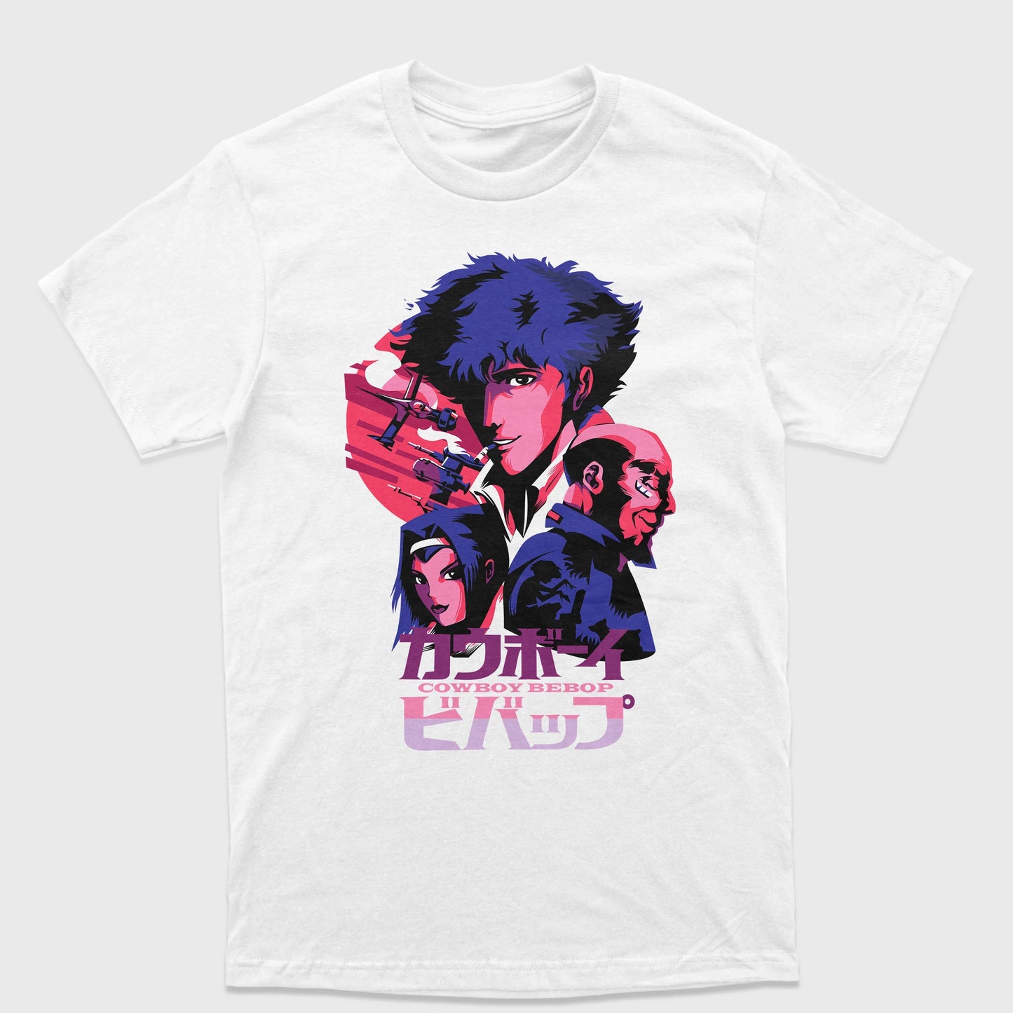 Camiseta Anime Cowboy Bebop Personagens-branco