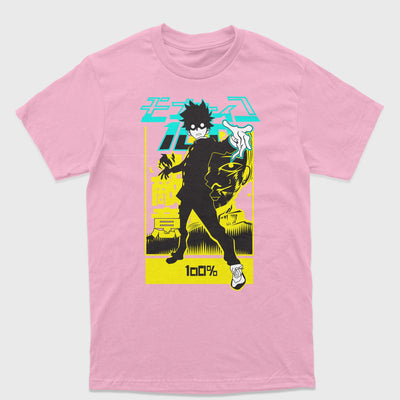 Camiseta Anime Mob Psycho 100 Power-rosa bebe