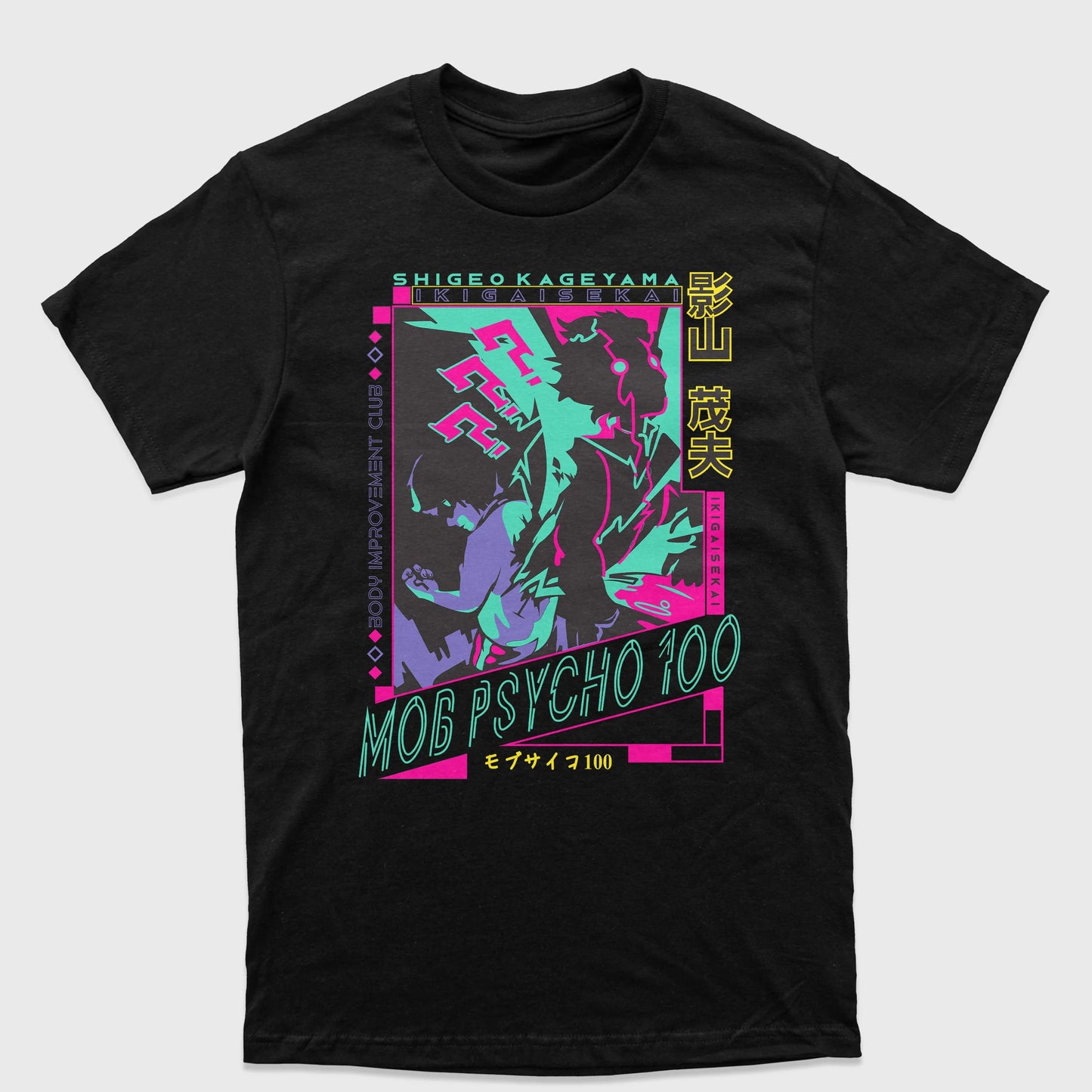 Camiseta Anime Mob Psycho 100 Shigeo Kageyama-preto