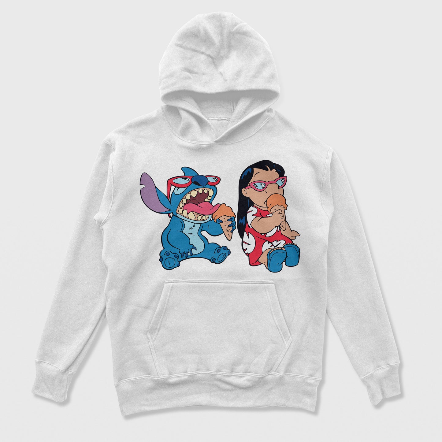 Moletom Canguru Lilo e Stitch Tomando Sorvete