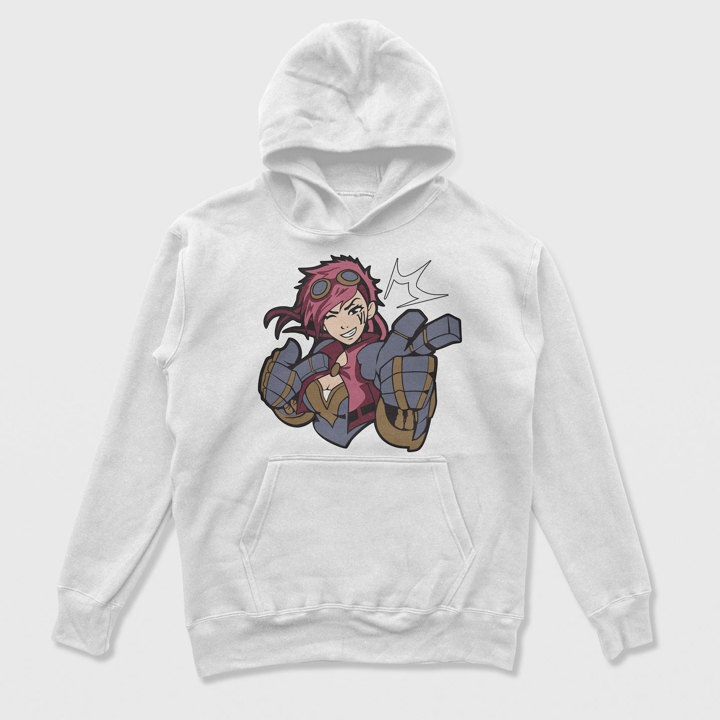 Moletom Canguru Vi League of Legends Arcane Branco