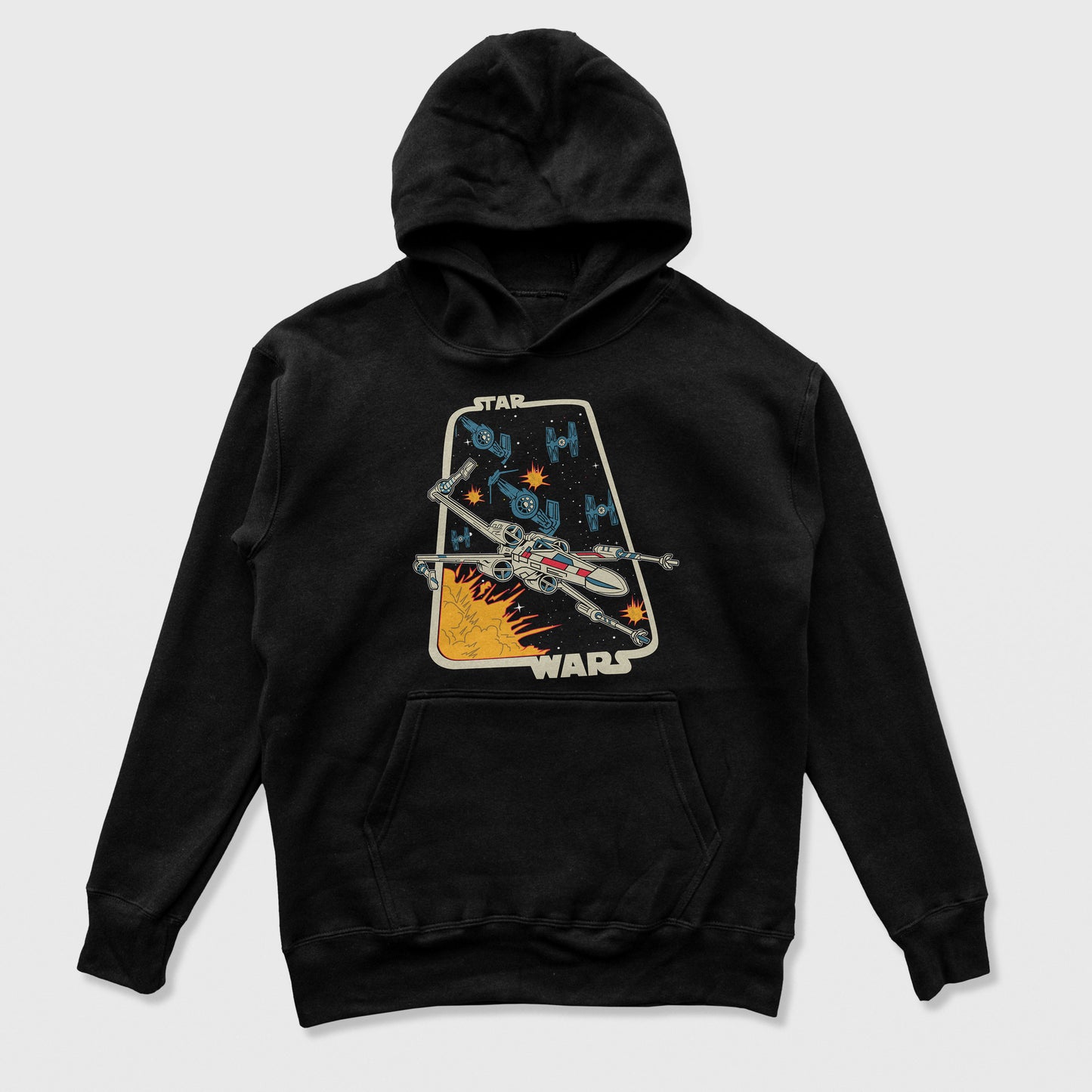 Moletom Canguru Nave Espacial Star Wars Preto
