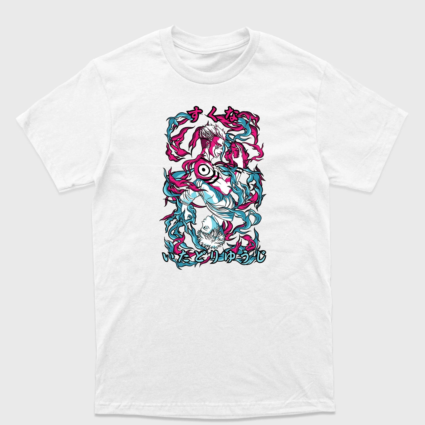 Camiseta Básica Yuji e Sukuna Jujutsu Kaisen