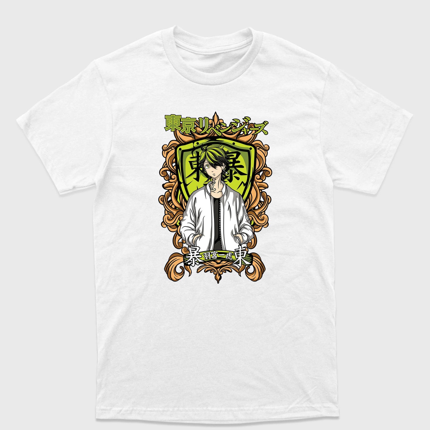 Camiseta Básica Kazutora Hanemiya Tokyo Revengers Branco