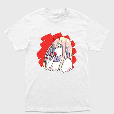 Camiseta Básica Zero Two Darling In The Franxx Branco
