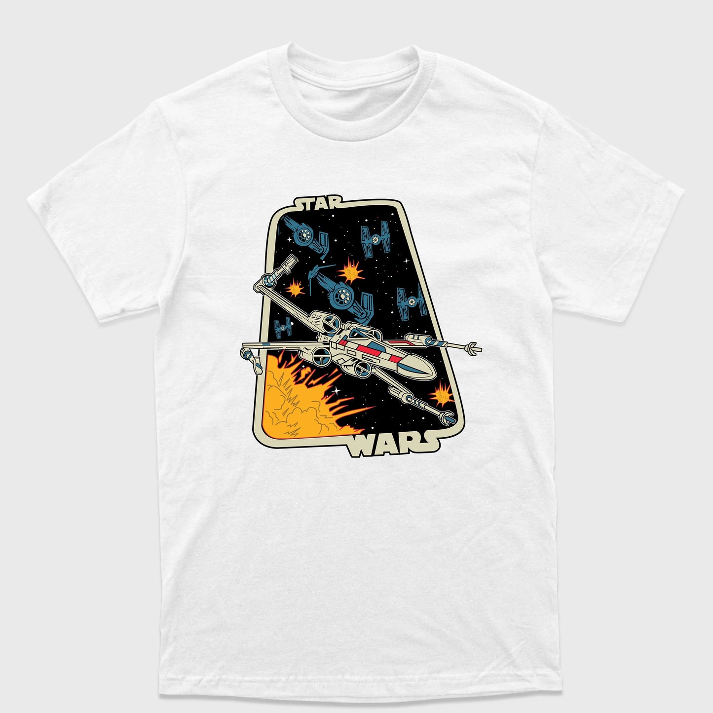 Camiseta Básica Nave Espacial Star Wars Branco