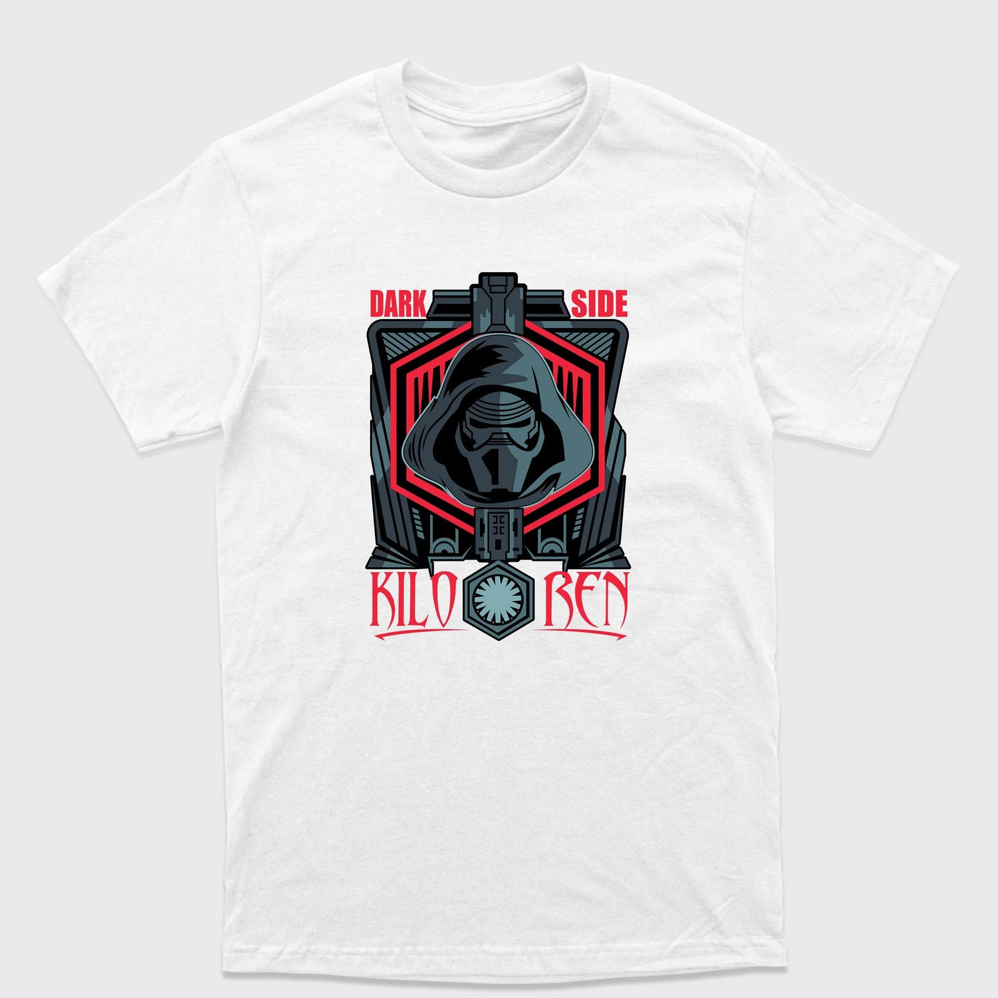 Camiseta Básica Kylo Ren Dark Side Star Wars Branco