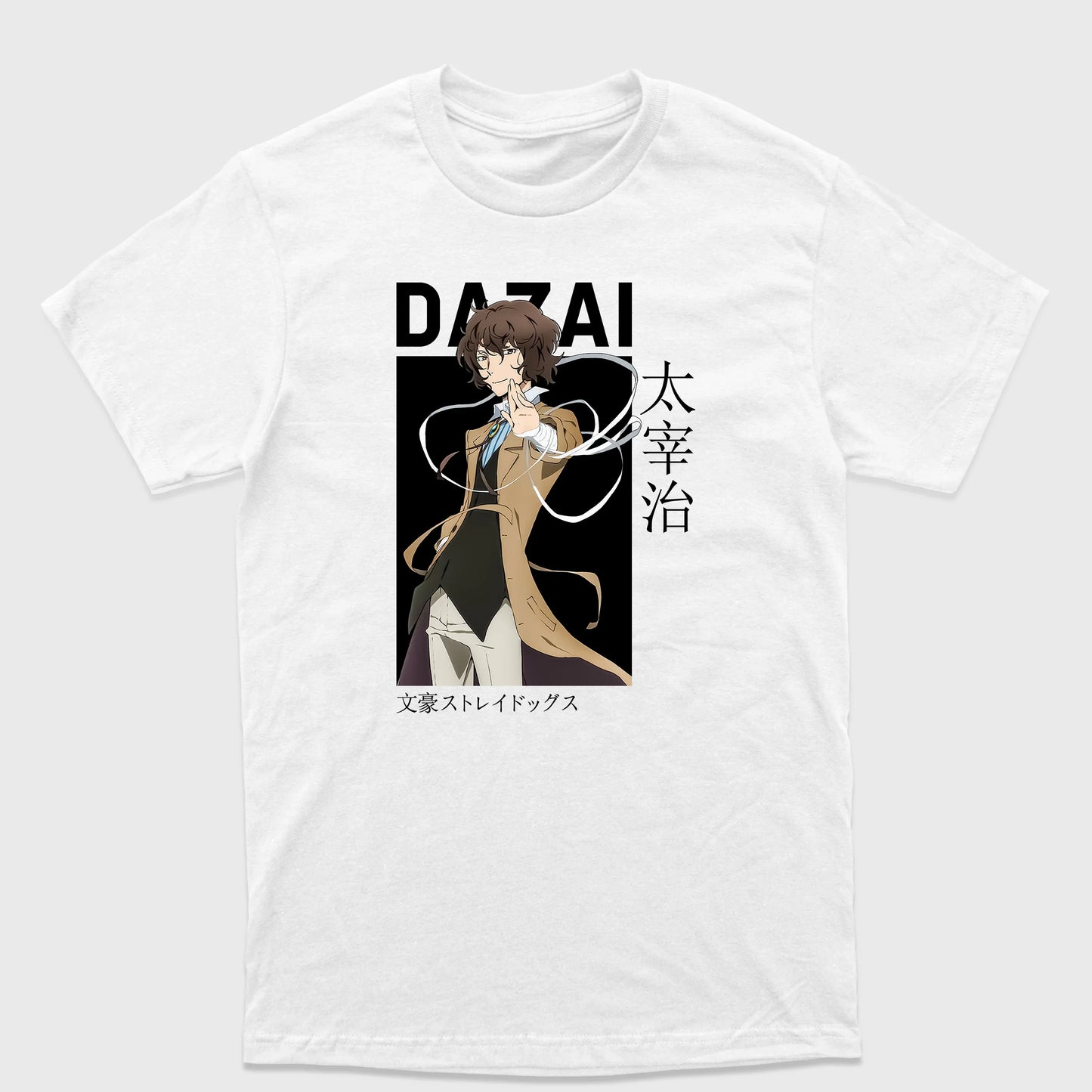 Camiseta Básica Dazai O. Bungou Stray Dogs-branco