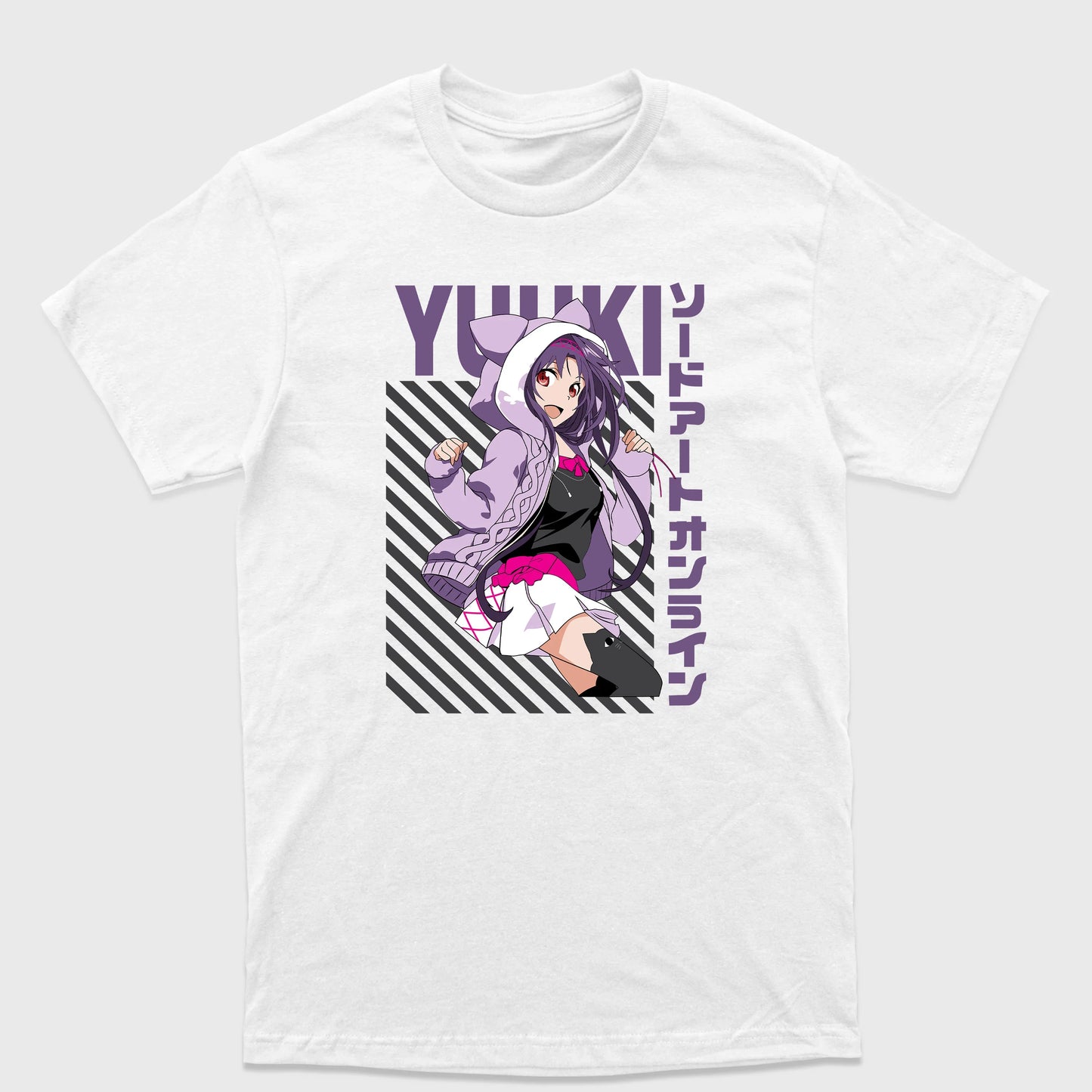 Camiseta Básica Yuuki Casual Sword Art Online Branco