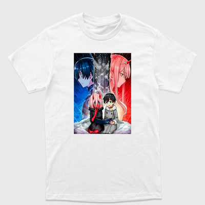 Camiseta Básica Darling In The Franxx Anime Love Branco