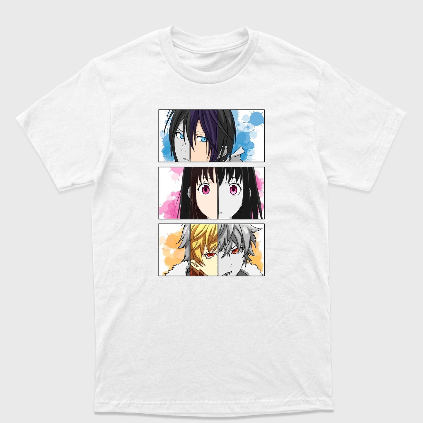 Camiseta Básica Noragami Yato Hiyori Yukine - Branca