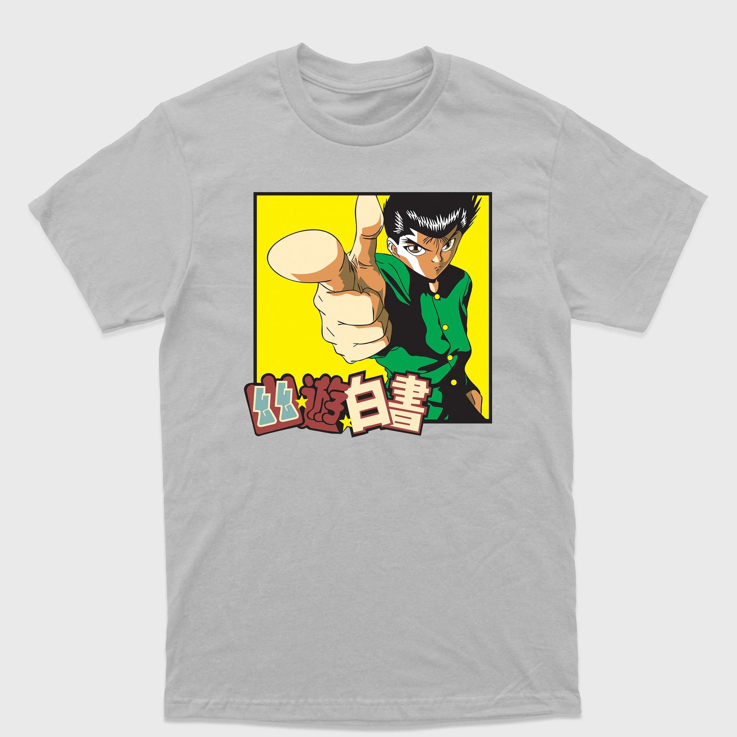 Camiseta Básica Yusuke Urameshi Yu Yu Hakusho - cinza