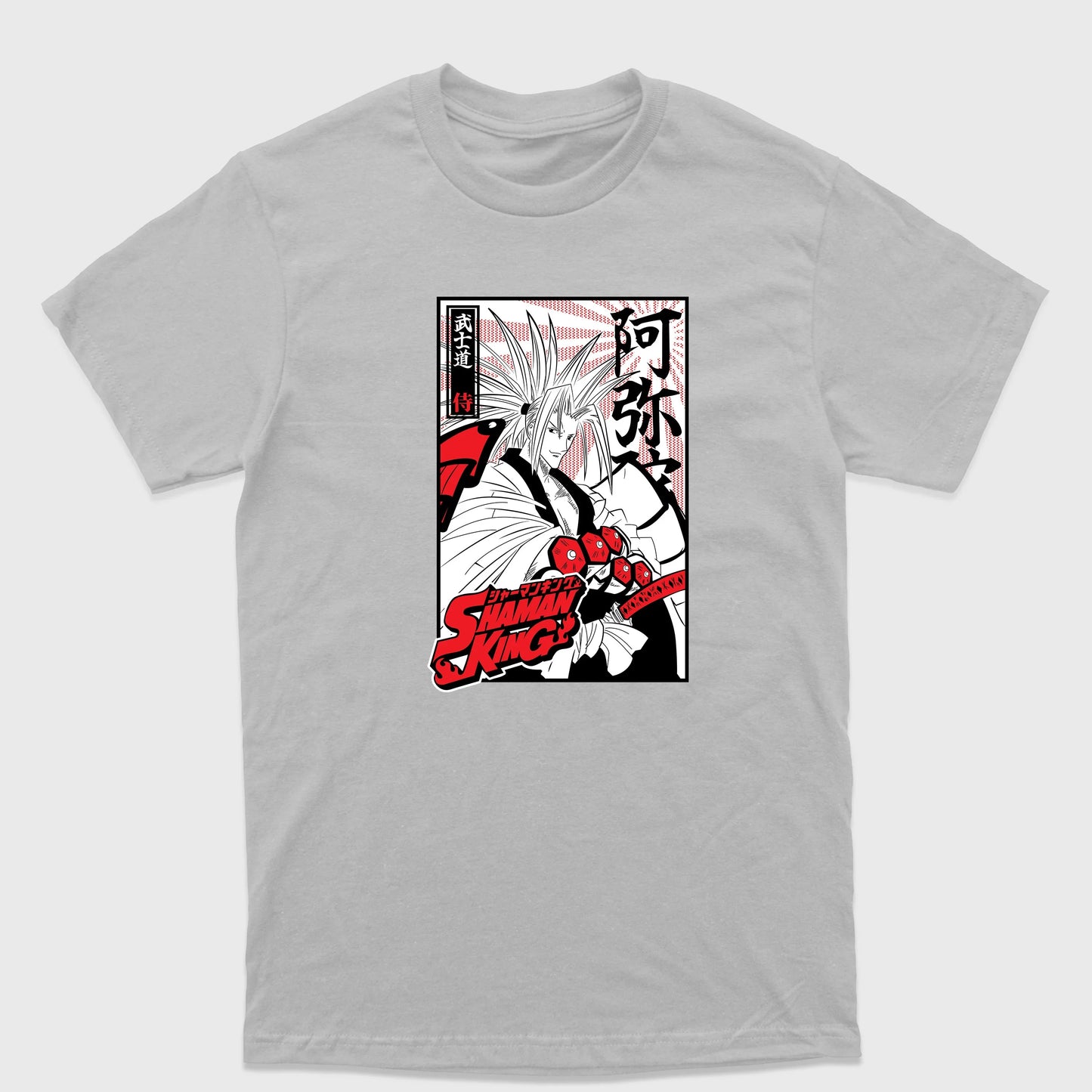 Camiseta Básica Amidamaru Shaman King-cinza