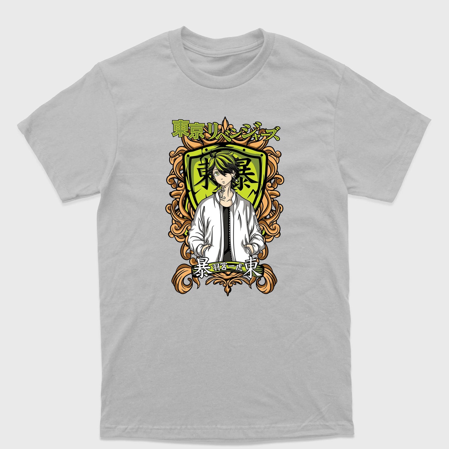 Camiseta Básica Kazutora Hanemiya Tokyo Revengers Cinza
