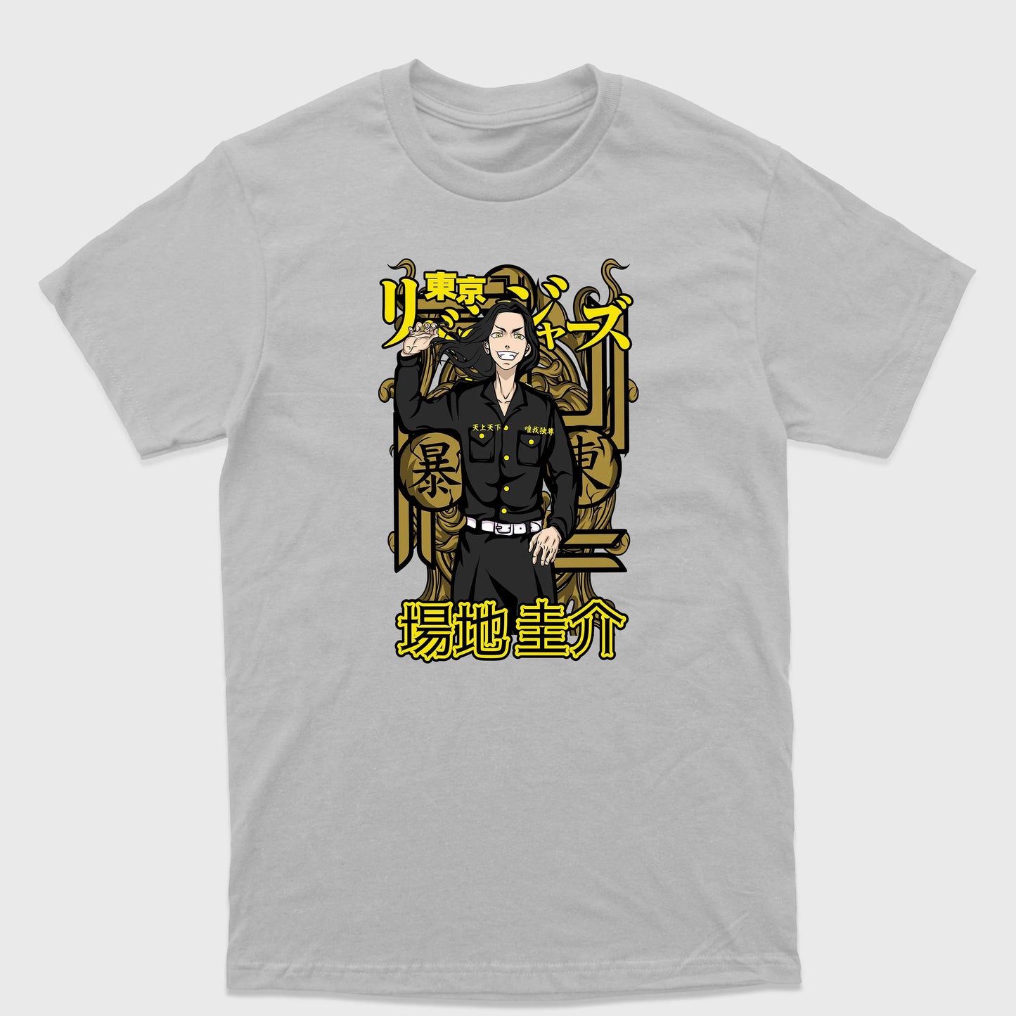 Camiseta Básica Keisuke Baji Tokyo Revengers Cinza