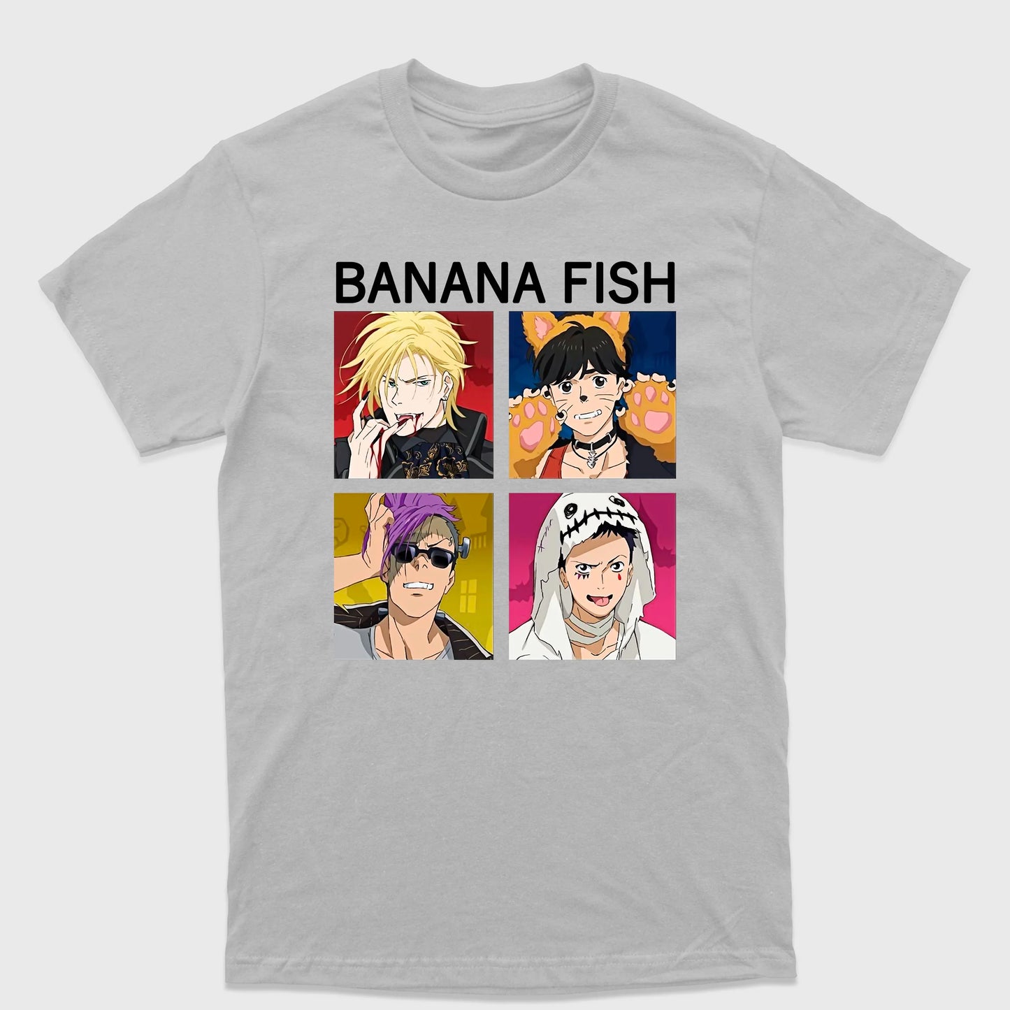 Camiseta Básica Banana Fish Sing Personagens