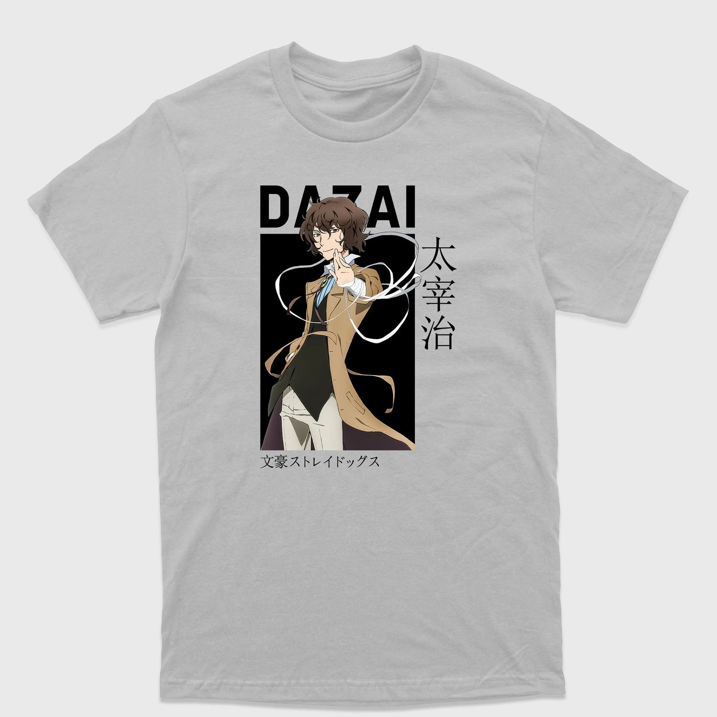 Camiseta Básica Dazai O. Bungou Stray Dogs-cinza