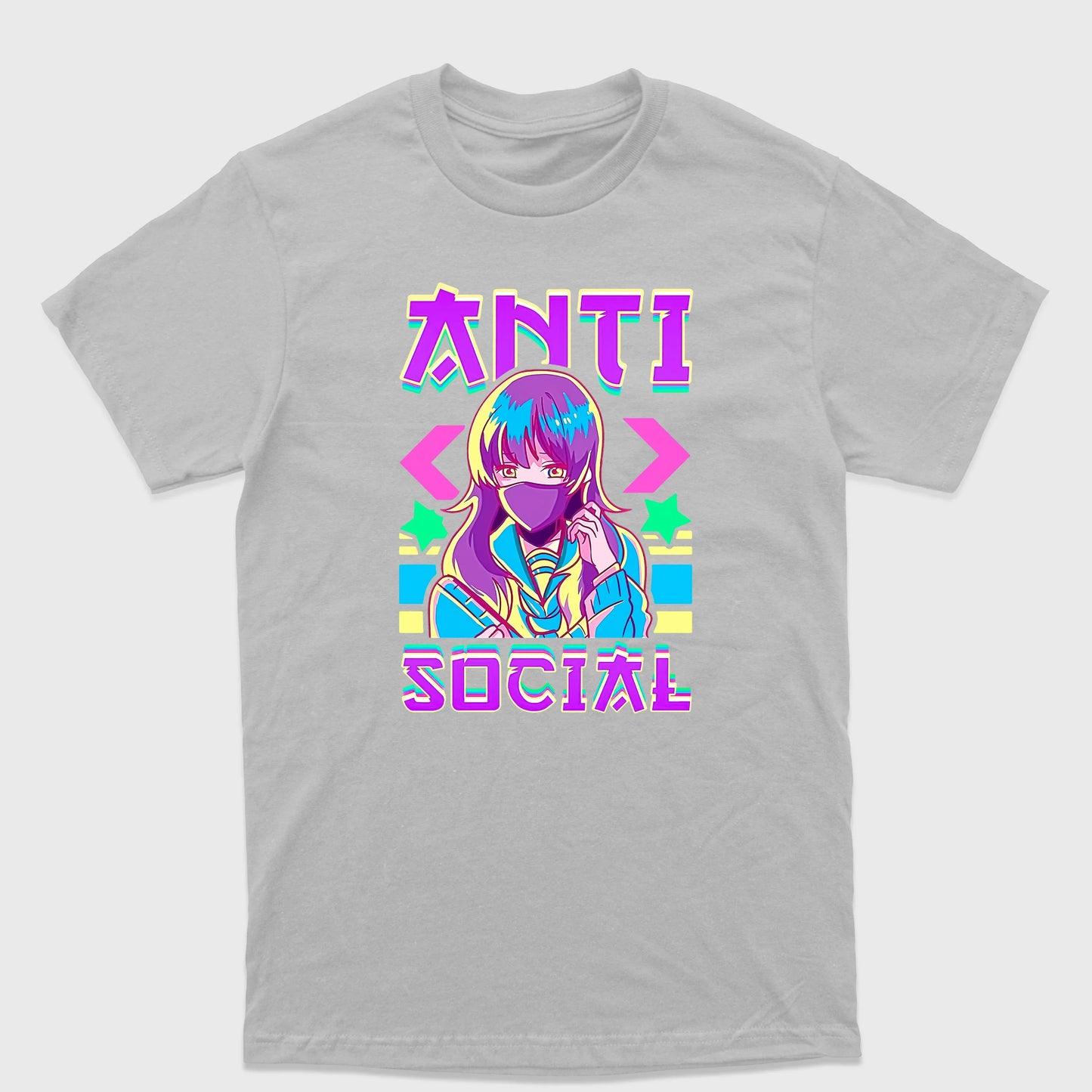 Camiseta Básica Anti Social Anime Girl