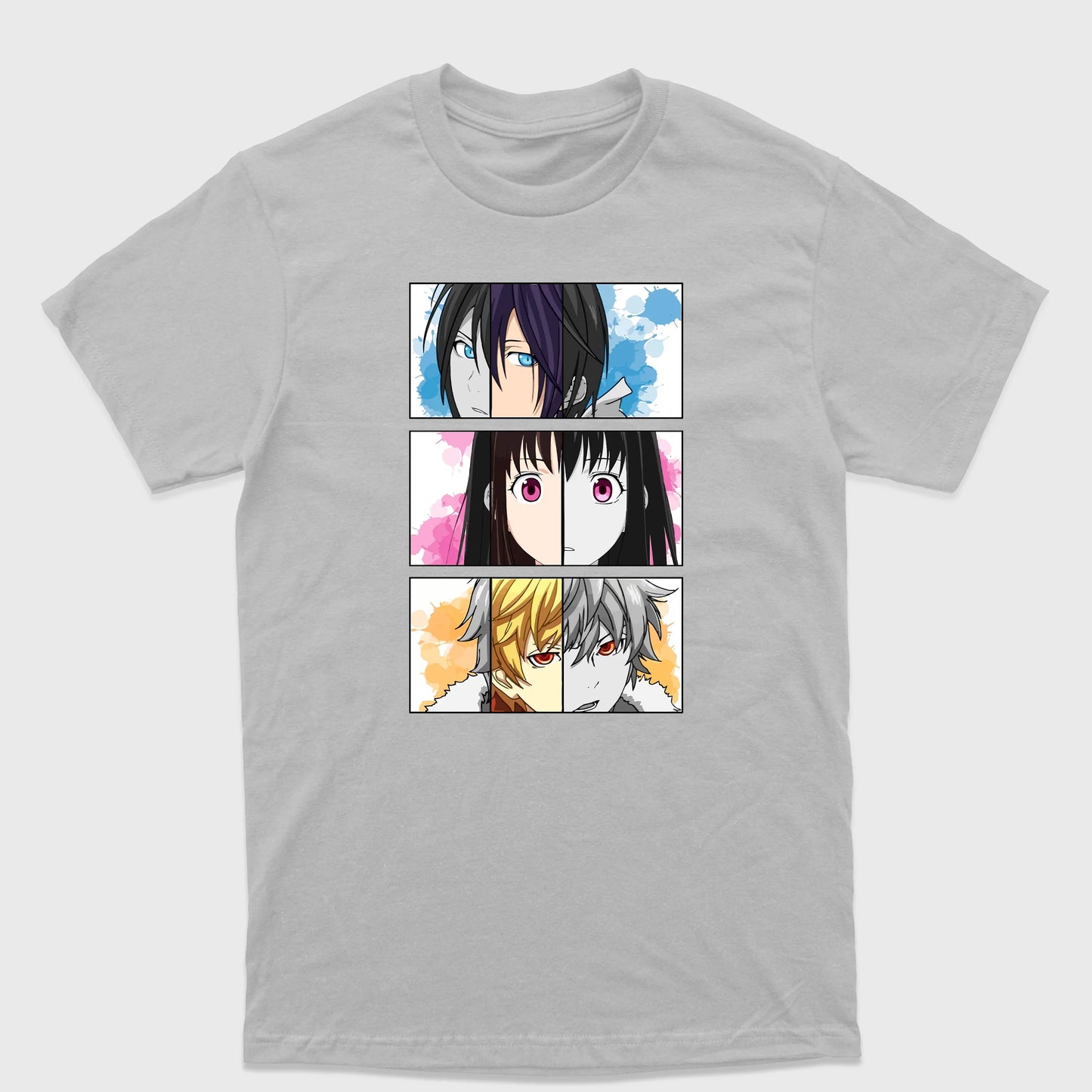 Camiseta Básica Noragami Yato Hiyori Yukine - Cinza