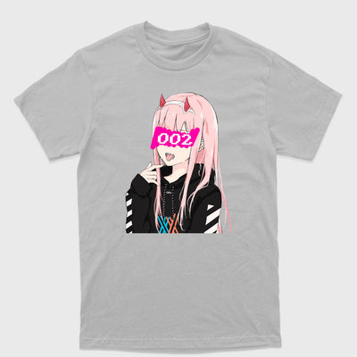 Camiseta Básica 002 Darling In The Franxx Cinza