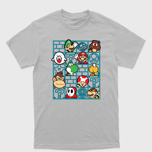 Camiseta Básica Personagens Mario e DK
