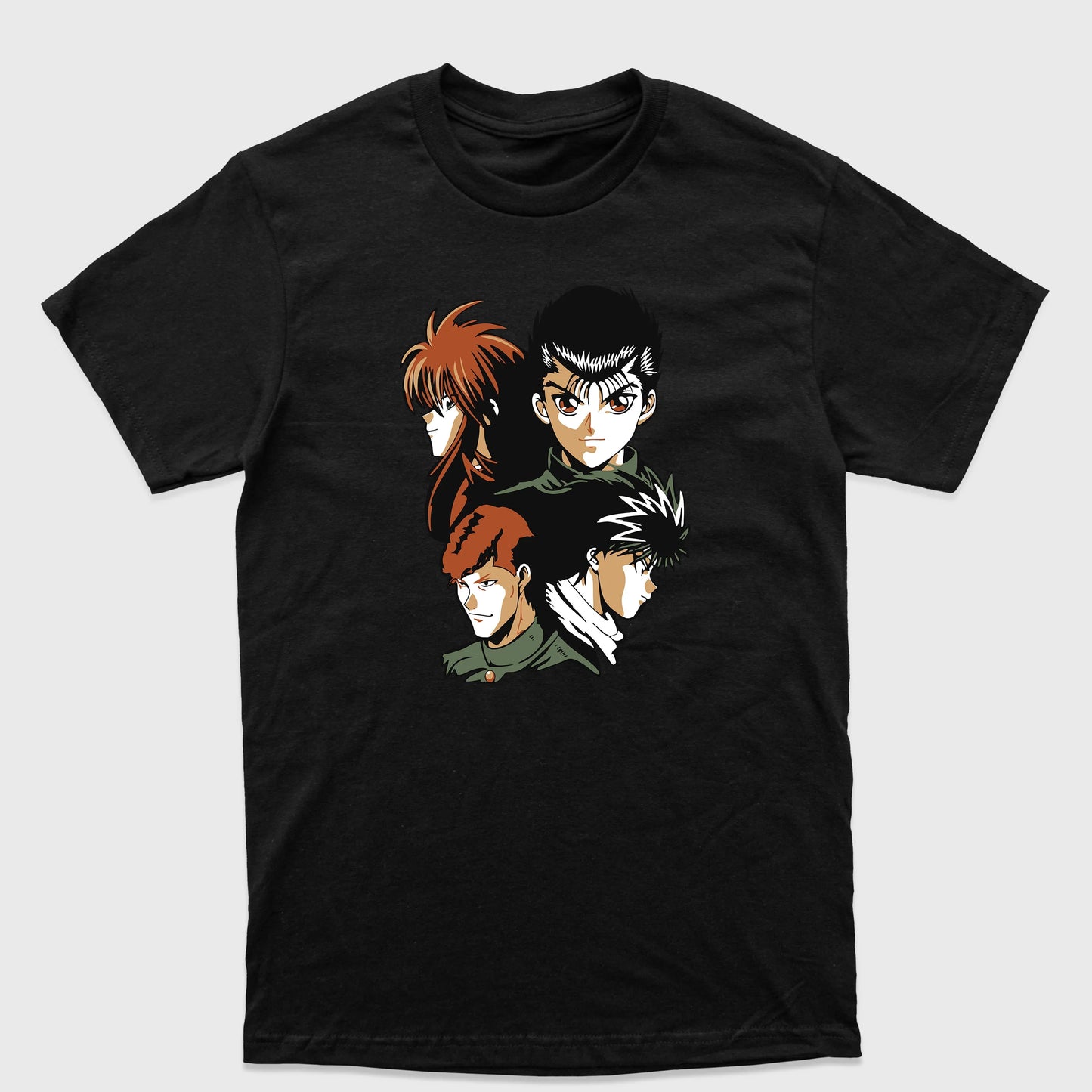 Camiseta Básica Quarteto Yu Yu Hakusho - Preto