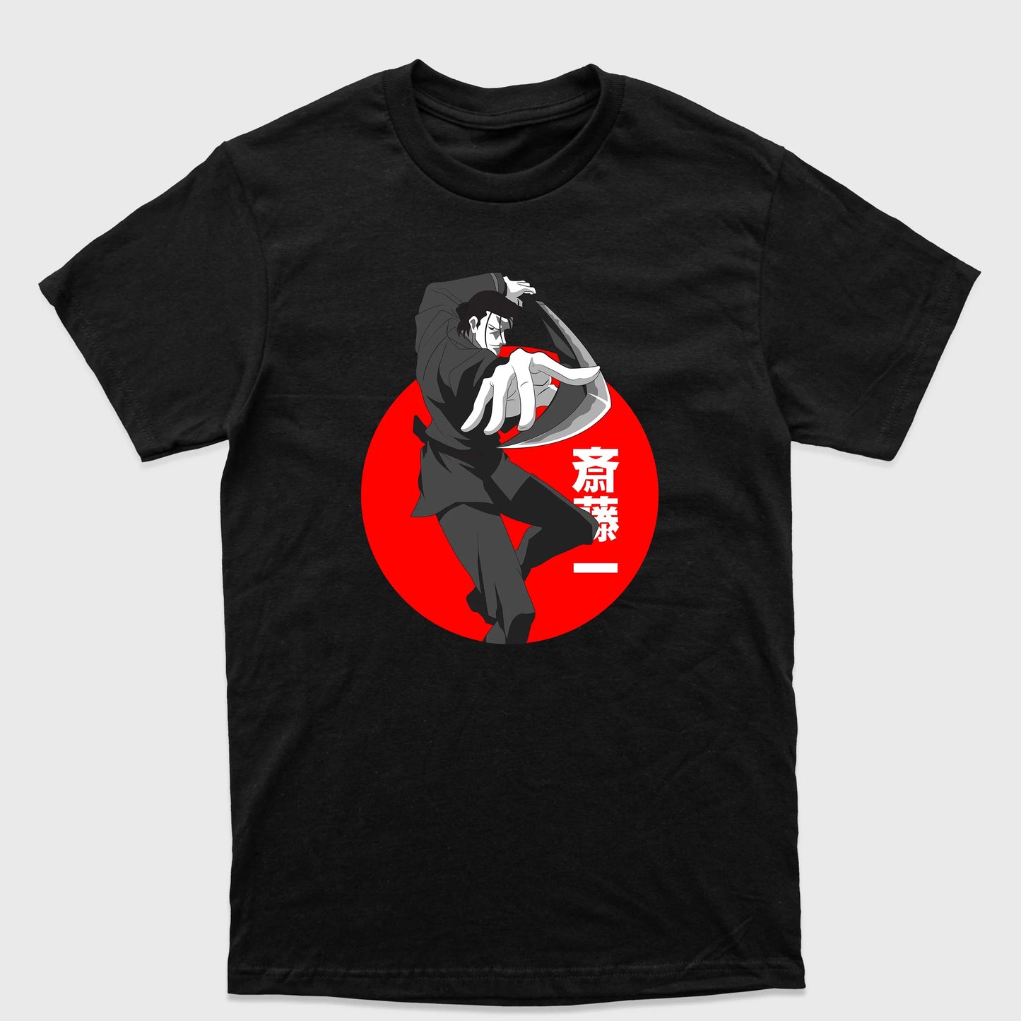 Camiseta Básica Hajime Saito Samurai X-preto
