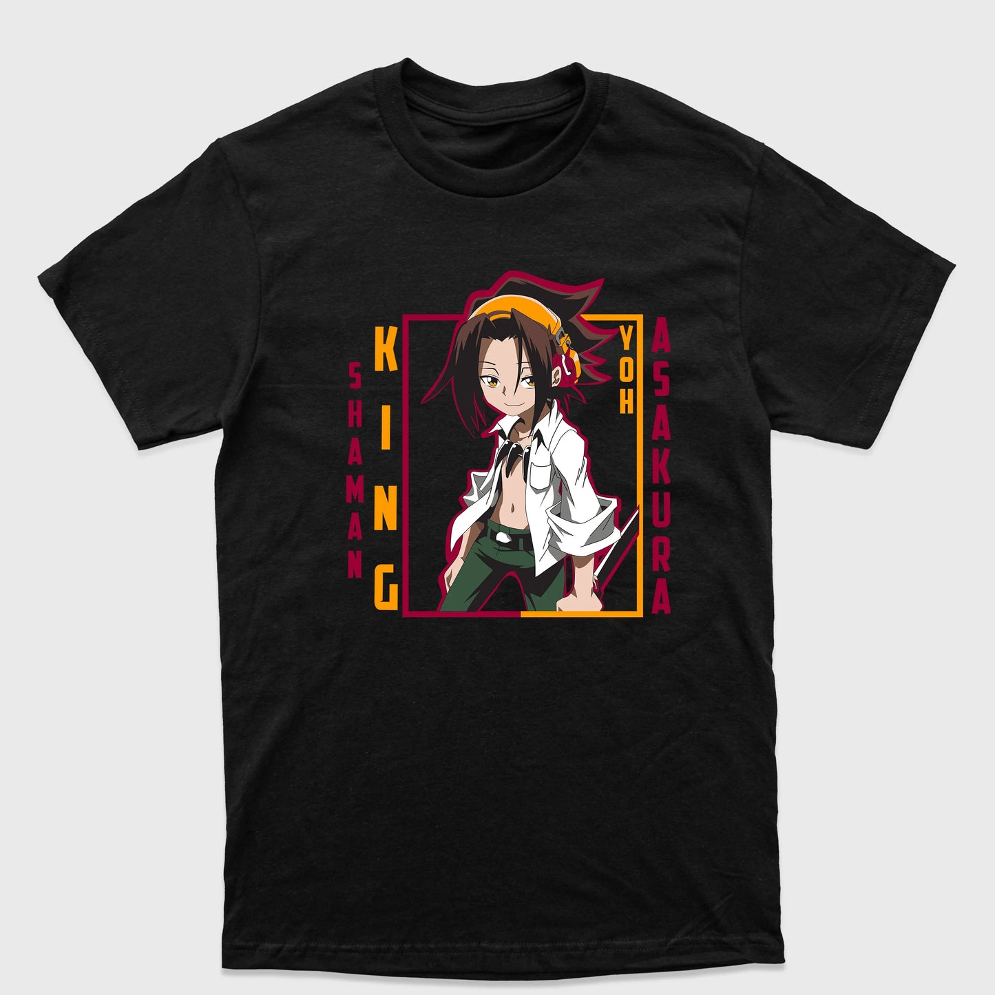 Camiseta Básica Asakura Yoh Shaman King-preto