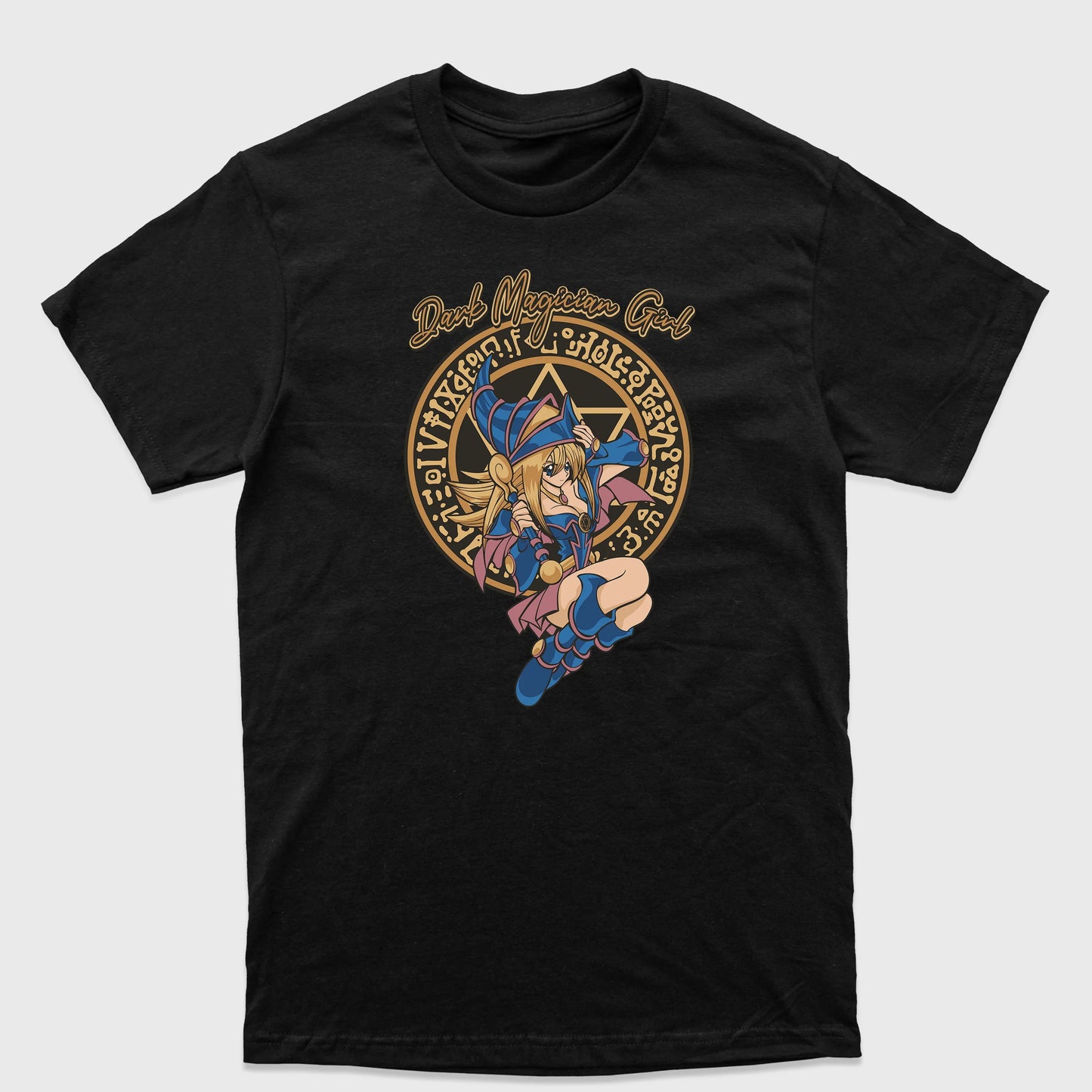 Camiseta Básica Pequena Maga Negra Yu-Gi-Oh!-preto
