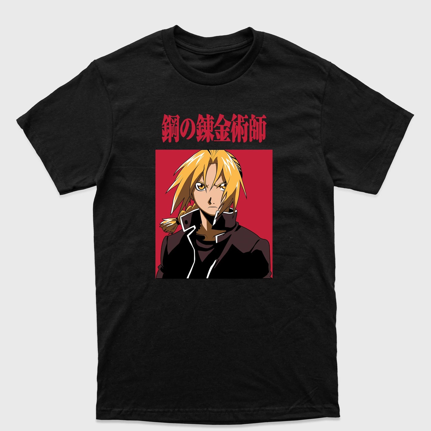 Camiseta Básica Edward Elric FullMetal Alchemist Preto